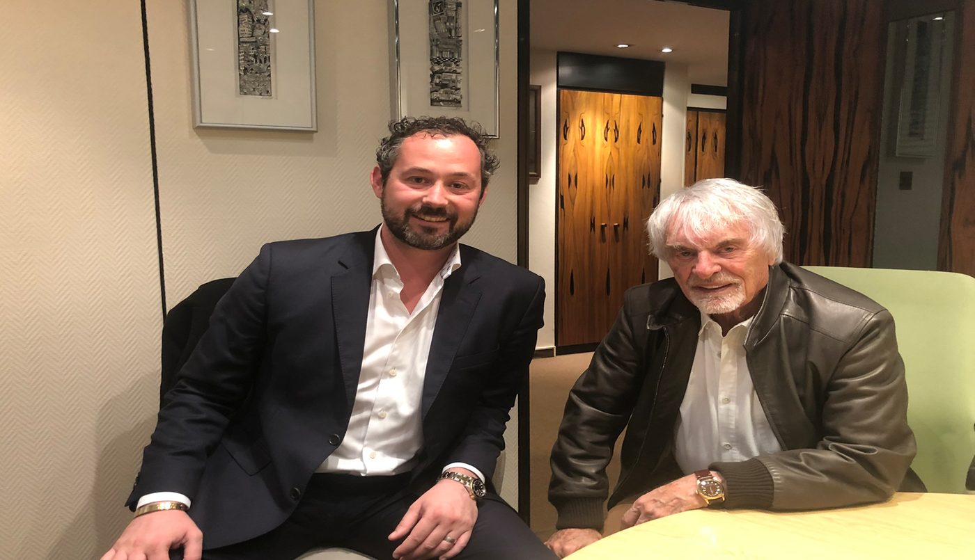 Scott Piecha with Bernie Ecclestone